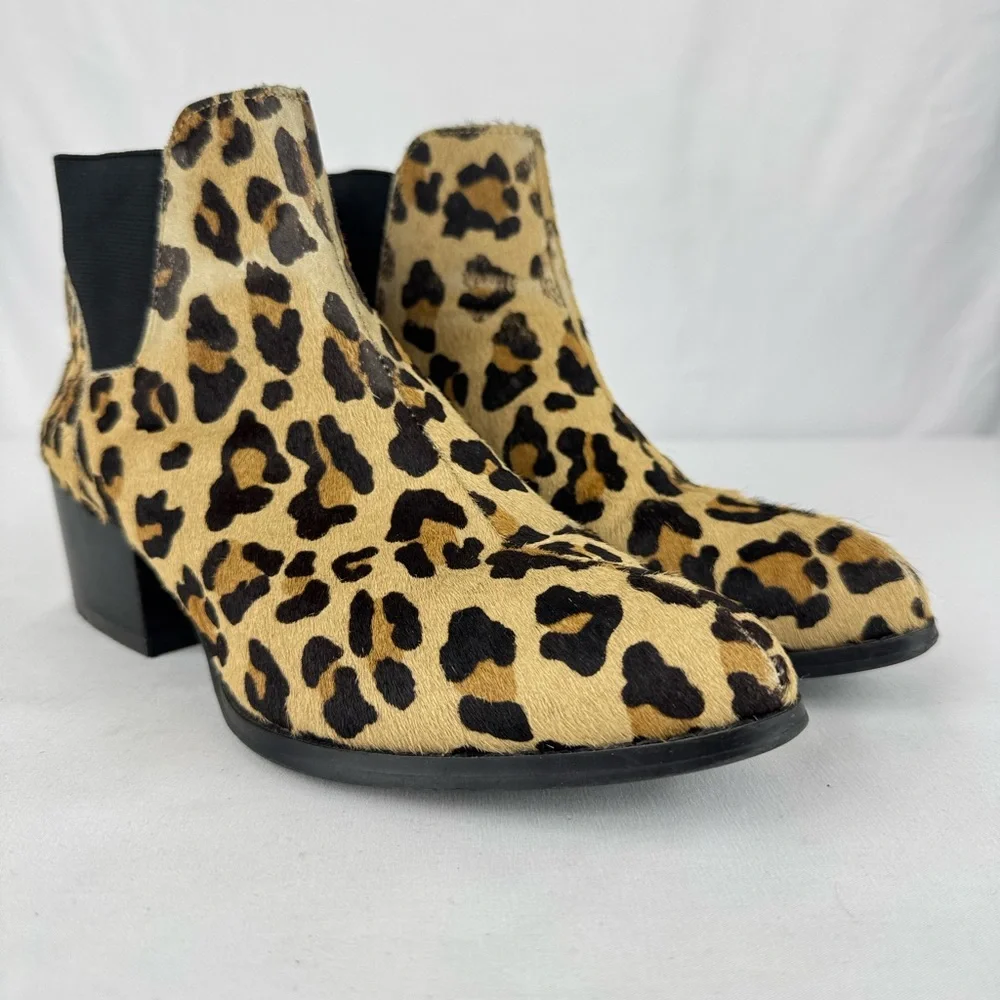 Steve Madden Leopard Print Calf Hair Ankle Bootie - Picture 2 of 11